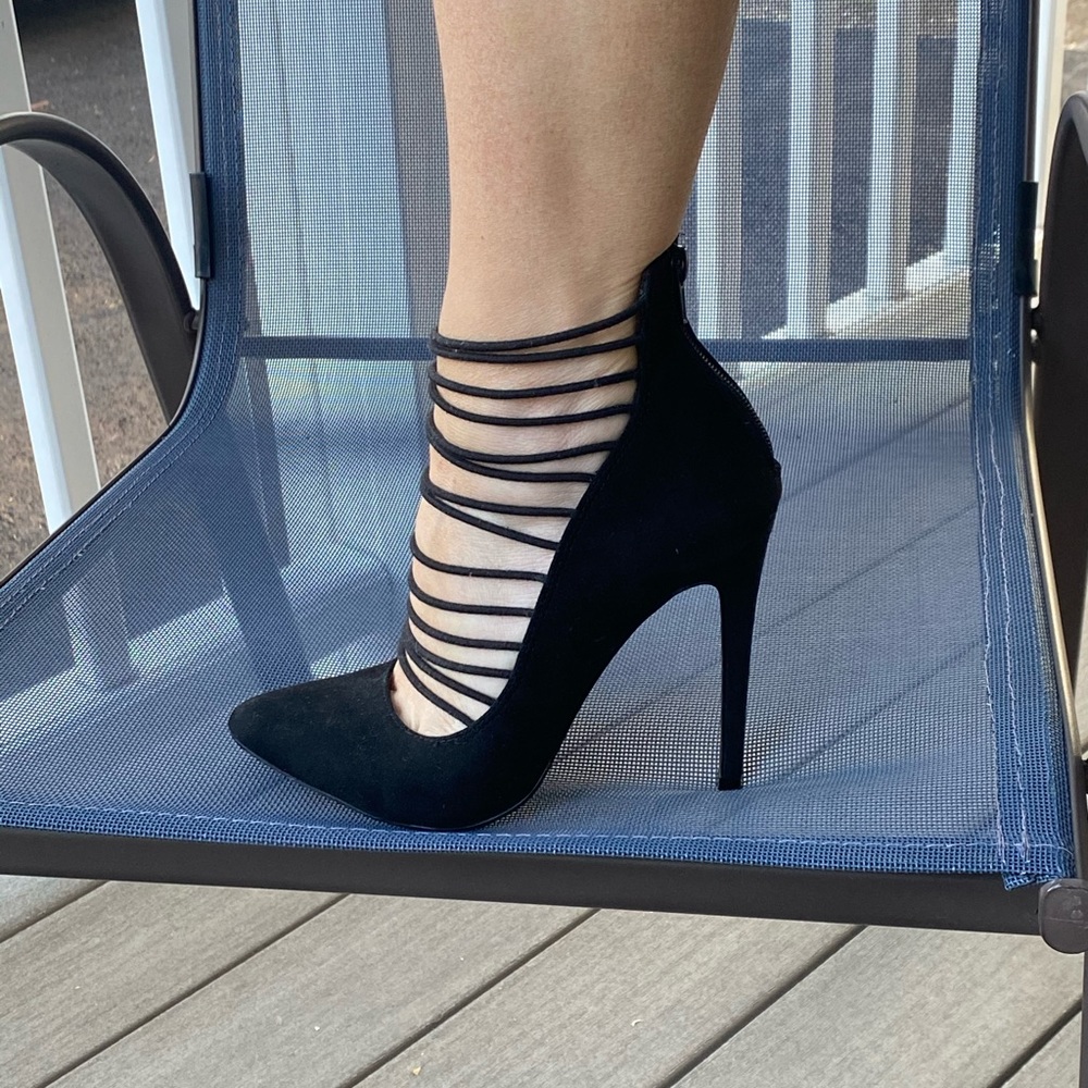 Faux Suede Strappy Sexy Heel Charlotte Russe